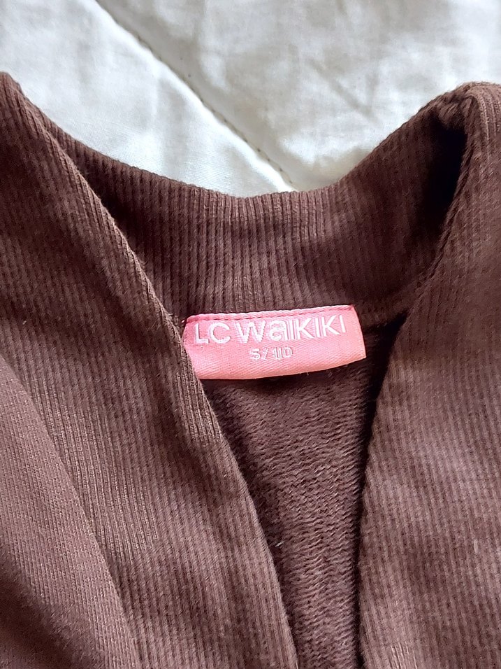 Kız Çocuk Kahverengi Düğmeli Bolero - Görsel 5