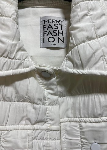 Düğmeli Kısa Beyaz Kadın Yelek - Görsel 3