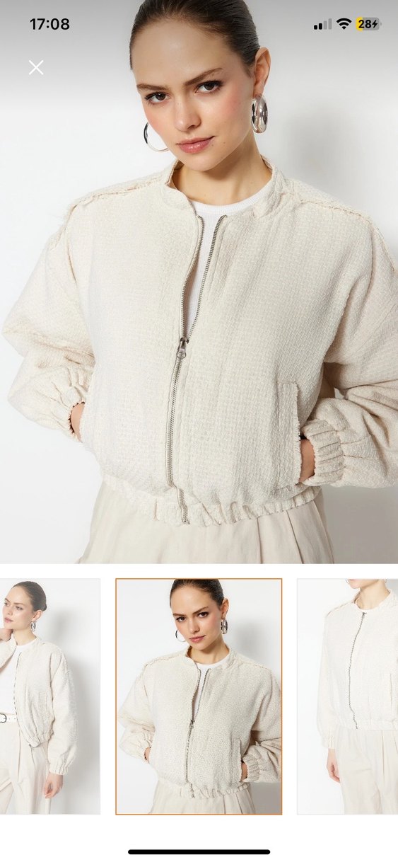 Bej Midi Kadın Kemerli Ceket - Görsel 2