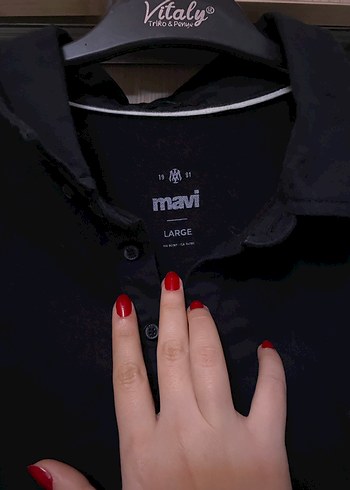 Siyah Düğmeli Erkek Polo Tişört - Görsel 2