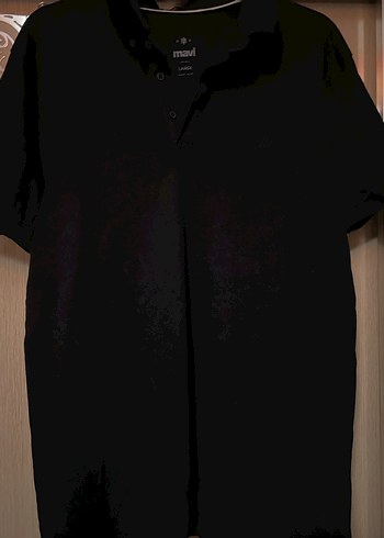 Siyah Düğmeli Erkek Polo Tişört - Görsel 3