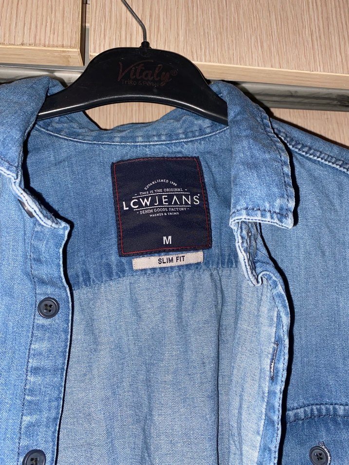 Erkek Mavi Denim Düğmeli Gömlek - Görsel 2