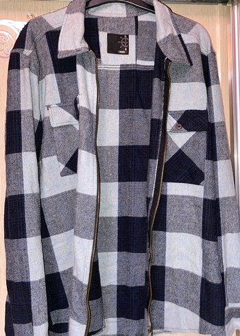 Gri Kareli Fermuarlı Erkek Gömlek - Görsel 5