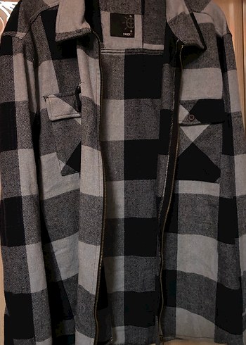 Gri Kareli Fermuarlı Erkek Gömlek - Görsel 2