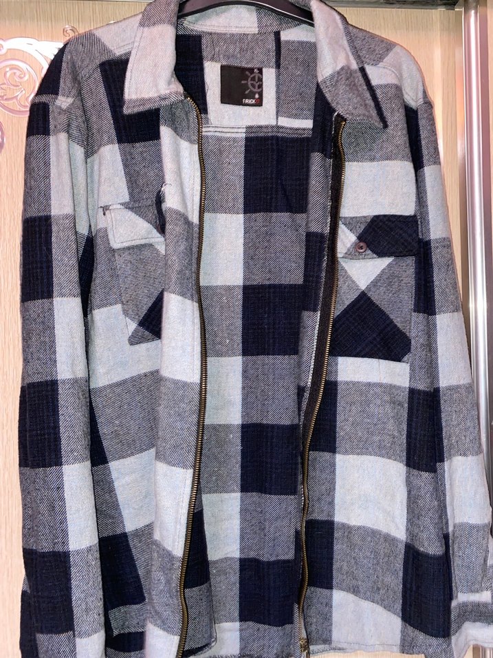 Gri Kareli Fermuarlı Erkek Gömlek - Görsel 5