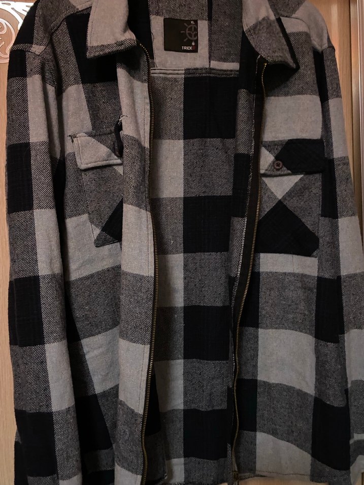 Gri Kareli Fermuarlı Erkek Gömlek - Görsel 2