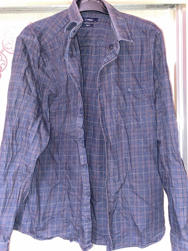 Gri Kareli Erkek Keten Gömlek - Görsel 3