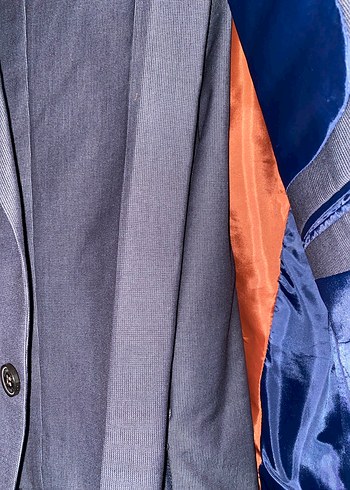 Düğmeli Erkek Gri Desenli Takım Elbise - Görsel 4