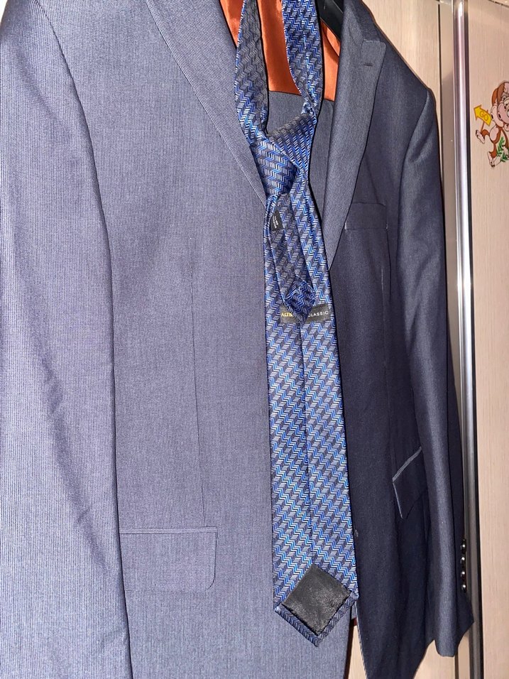 Düğmeli Erkek Gri Desenli Takım Elbise - Görsel 3