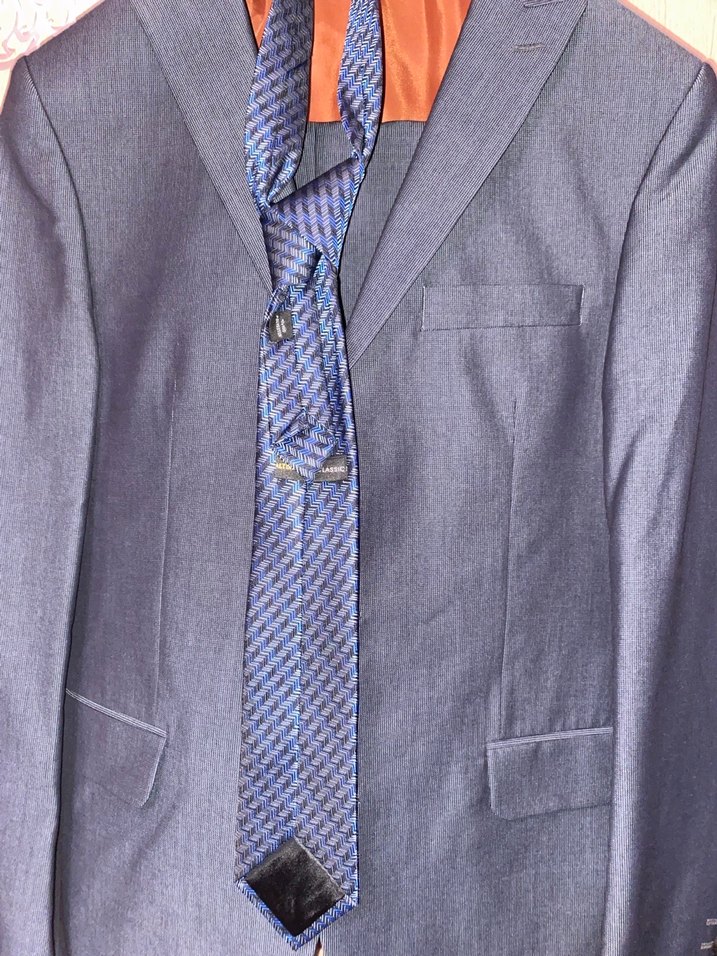 Düğmeli Erkek Gri Desenli Takım Elbise - Görsel 2