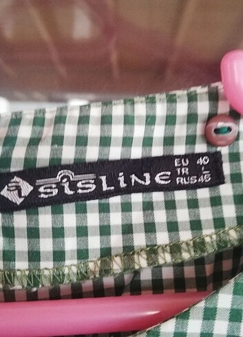l Beden Sisline marka kareli gömlek bluz