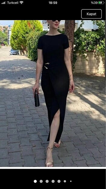 Şık kullanışlı siyah elbise