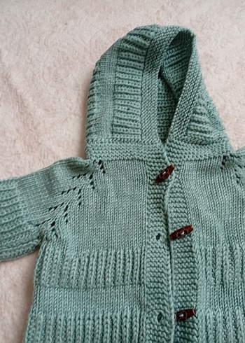 Kapüşonlu Bohem Gri Örgü Erkek Çocuk Hırkası - Görsel 4