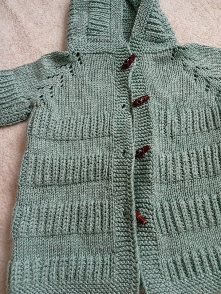 Kapüşonlu Bohem Gri Örgü Erkek Çocuk Hırkası - Görsel 3