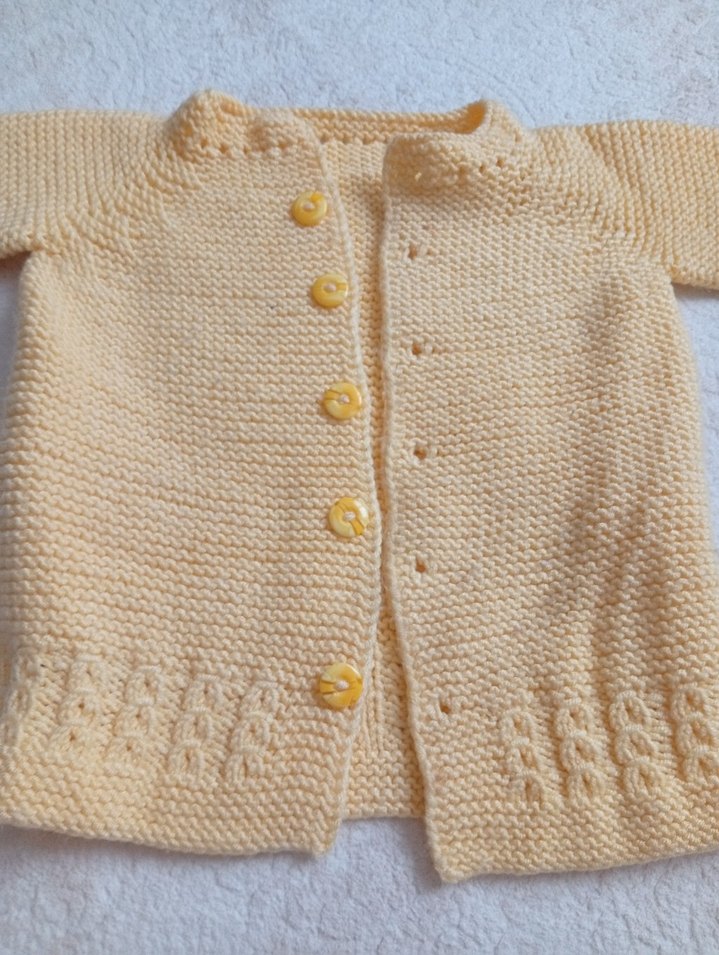 Sarı Örgü Kız Hırka Uzun Kollu - Görsel 3