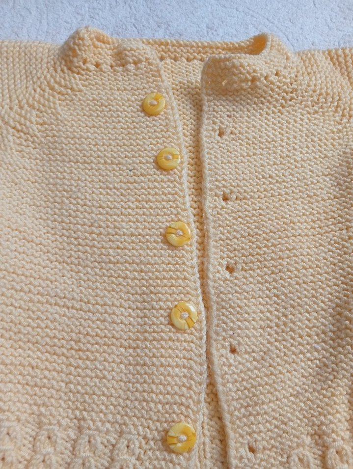 Sarı Örgü Kız Hırka Uzun Kollu - Görsel 2