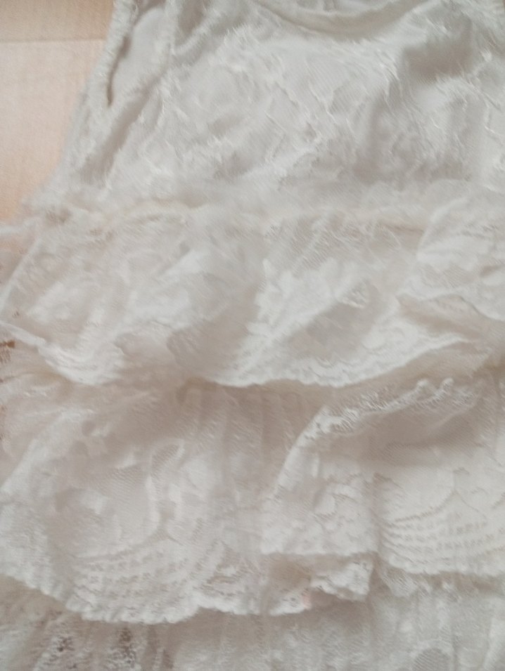 Kız Çocuk Beyaz Fırfırlı Pamuklu Elbise - Görsel 3