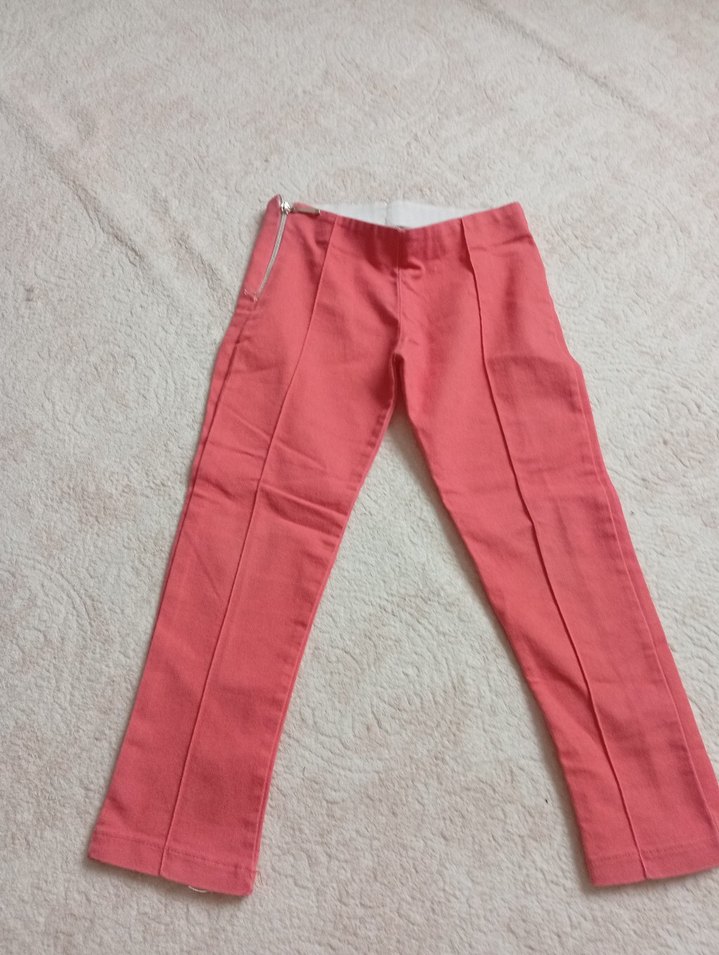 Kızlar İçin Fermuarlı Pembe Rahat Pantolon - Görsel 2