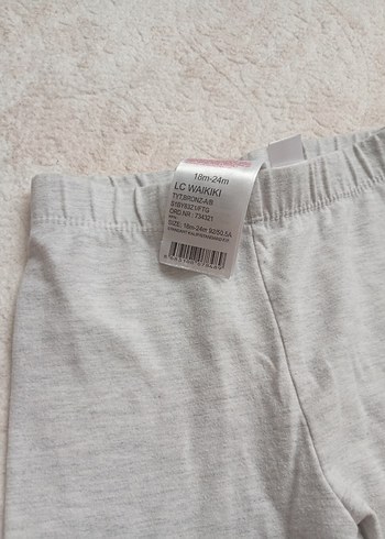 Kız Çocuk Gri Pamuklu Tayt - Görsel 3