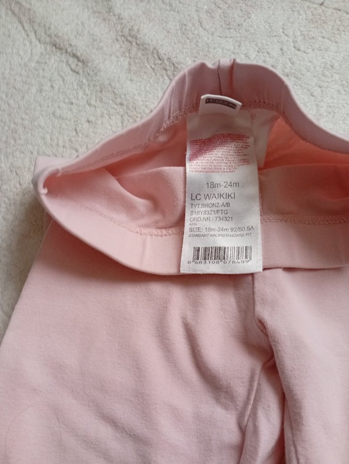 Kız Çocuk Gri Pamuklu Tayt - Görsel 4