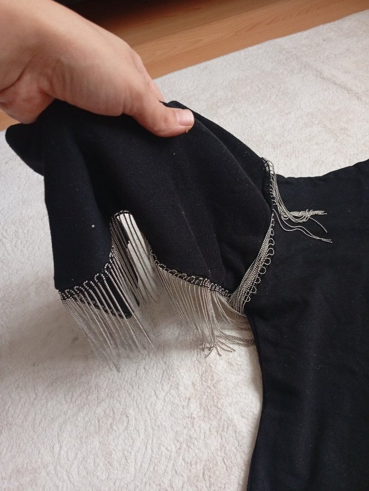 Siyah Örgü Uzun Kollu Salaş Kadın Kazak - Görsel 3