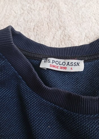 m Beden mavi Renk Erkek Lacivert USPA Baskılı Sweatshirt