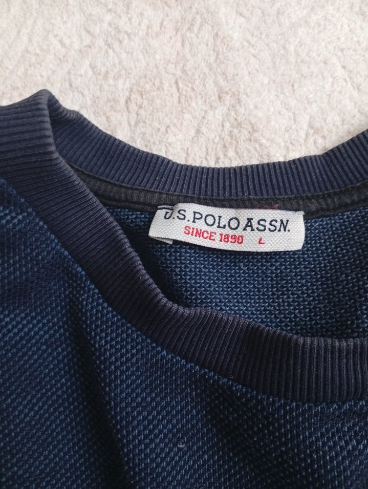 Erkek Lacivert USPA Baskılı Sweatshirt - Görsel 4
