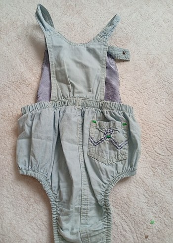 Gri Nakışlı El Bebek Kot Tulum - Görsel 2