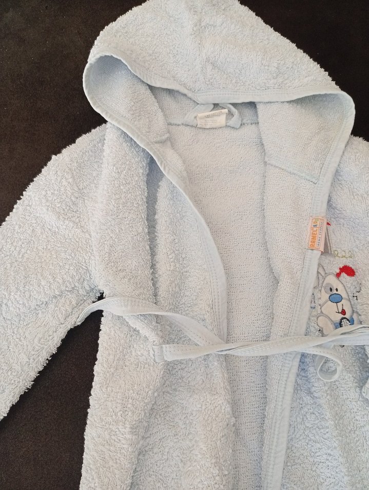 Kapüşonlu Erkek Çocuk Bornoz - Beyaz - Görsel 3