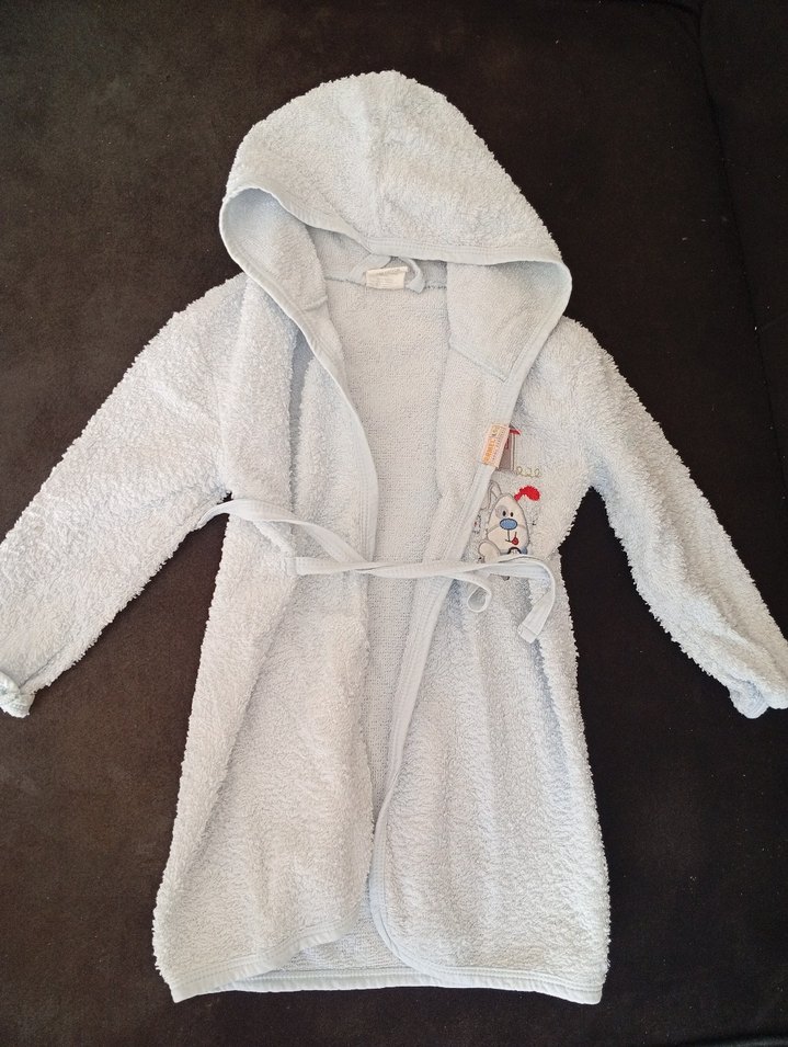 Kapüşonlu Erkek Çocuk Bornoz - Beyaz - Görsel 2