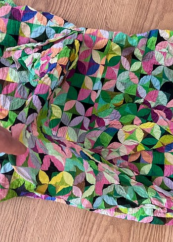 Piliseli Çok Renkli Bohem Uzun Hamile Eteği - Görsel 3