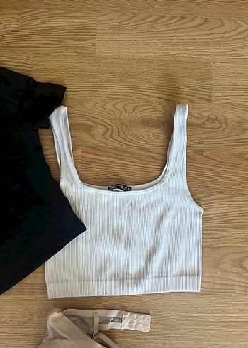 Beyaz Mini Fitilli Atlet - Görsel 3