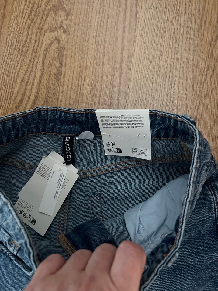 Gri Midi Boy Kadın Denim Pantolon wide leg - Görsel 3