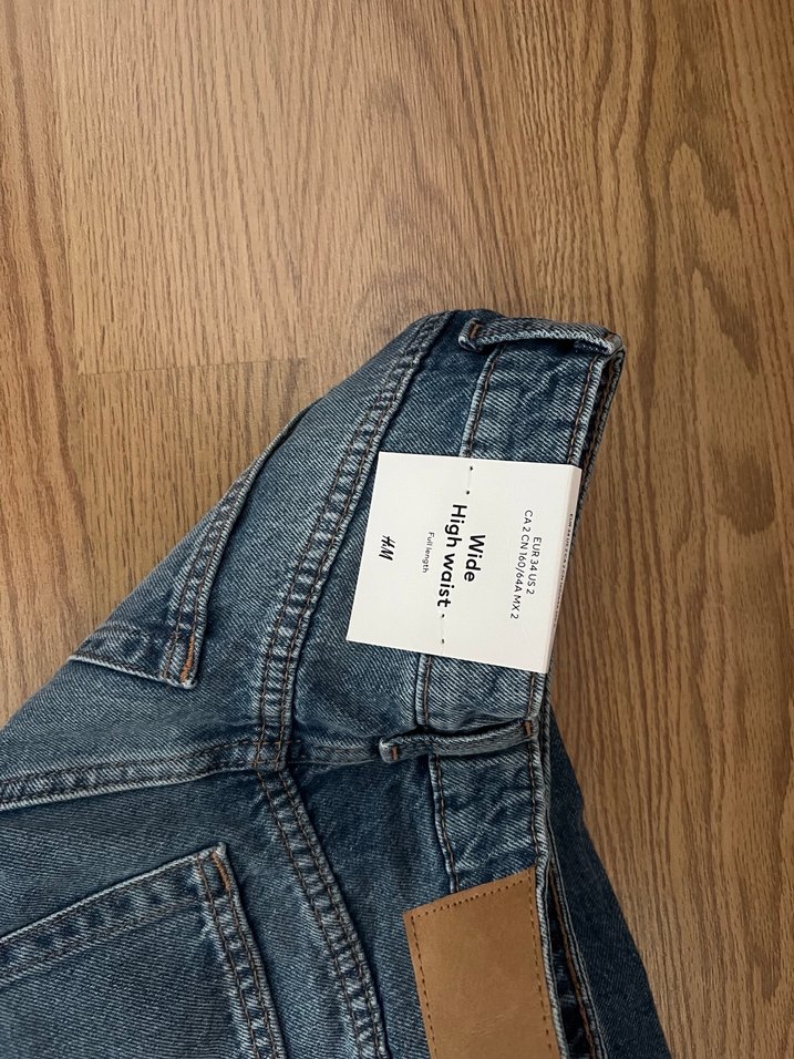 Gri Midi Boy Kadın Denim Pantolon wide leg - Görsel 4