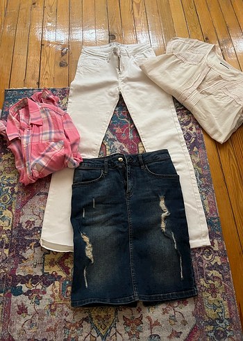 Beyaz Bohem Salaş Midi Jean hepsi tek fiyat yepyeni - Görsel 2