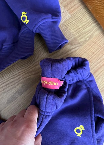 İçin Mor Kapüşonlu Rahat Eşofman Takımı - Görsel 3