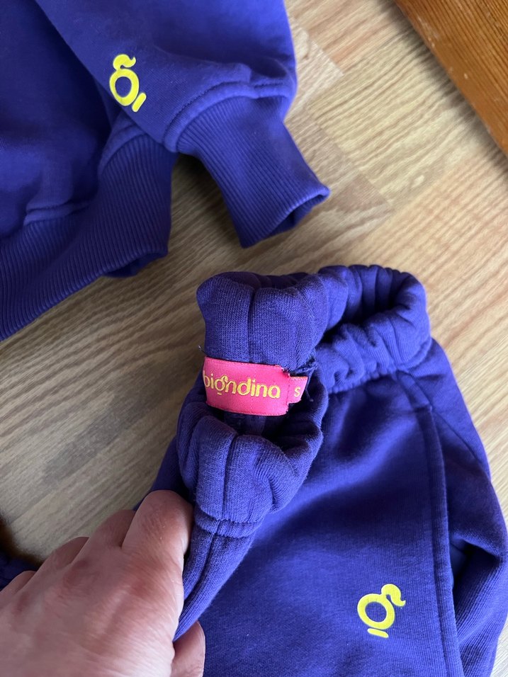 İçin Mor Kapüşonlu Rahat Eşofman Takımı - Görsel 3