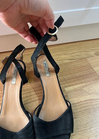 Siyah Süet Dolgu Topuklu Kadın Akşam Ayakkabısı - Görsel 2