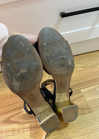 Siyah Süet Dolgu Topuklu Kadın Akşam Ayakkabısı - Görsel 3