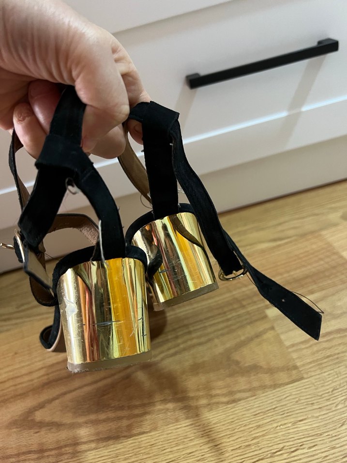 Siyah Süet Dolgu Topuklu Kadın Akşam Ayakkabısı - Görsel 4