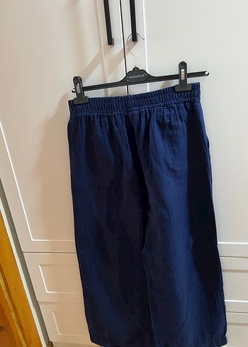 Lacivert Kemerli Keten Kadın Pantolon kalite süper - Görsel 4