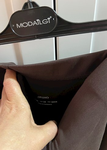 Kadın Kahverengi Salaş Saten Pantolon orijinal wide leg - Görsel 4