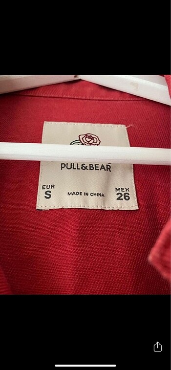 Pull and Bear Kırmızı kot ceket