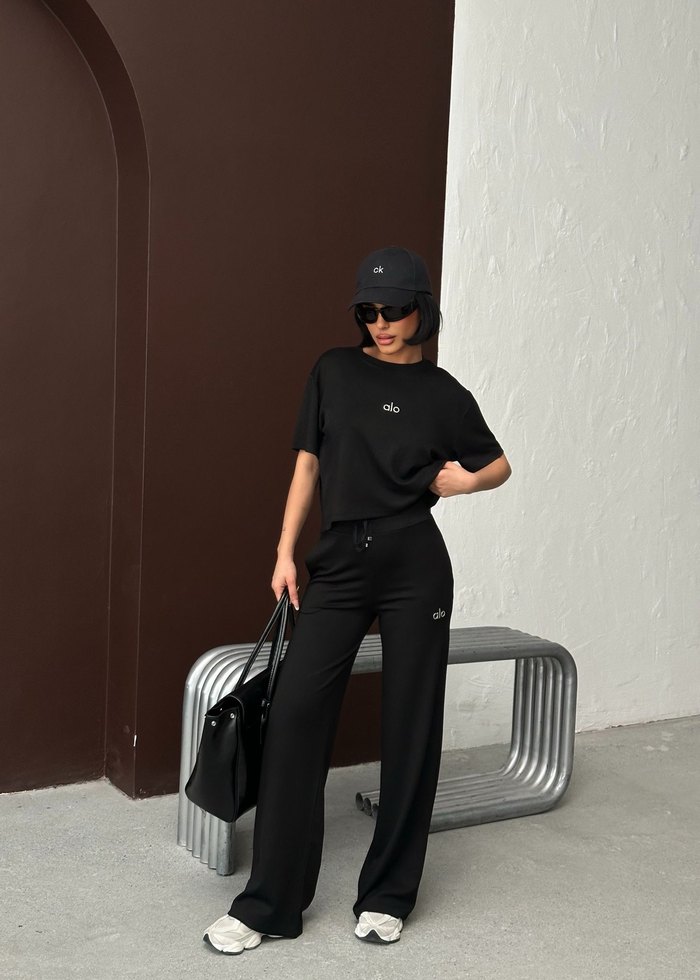 Siyah Alo model Kadın Oversize Eşofman Takımı - Görsel 2