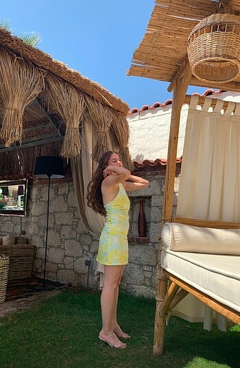 Diğer Saten mini elbise