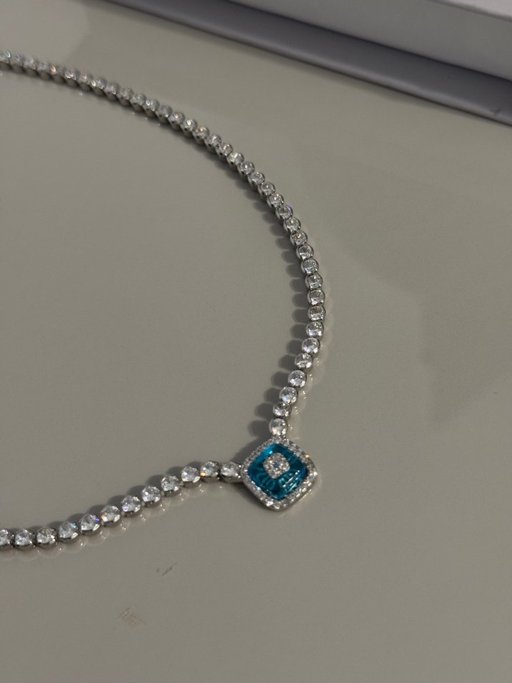 Mavi taşlı su yolu kolye - Görsel 2