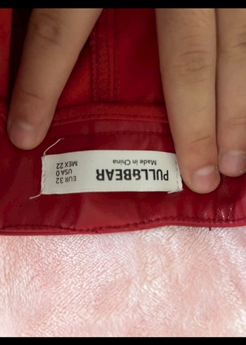 Kırmızı deri pantolon - Görsel 4