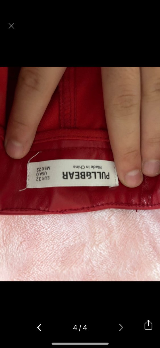 Kırmızı deri pantolon - Görsel 4