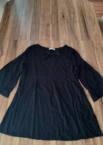 Siyah Salaş Bluzu V Yaka
