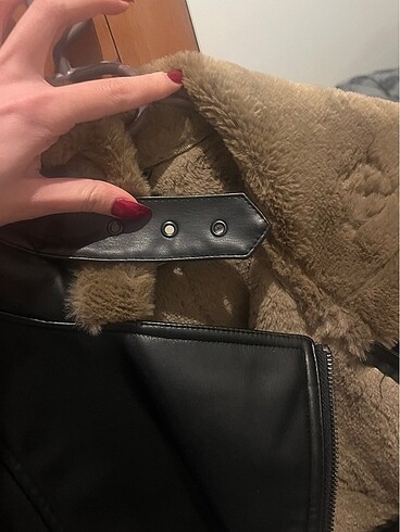 m Beden stradivarius suni deri biker ceket